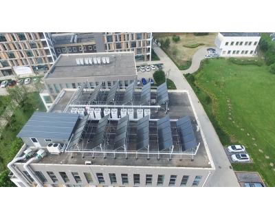 河北廊坊市工業(yè)園區(qū)太陽能+空氣源熱泵+儲熱+新風(fēng)，冷、熱、電“多能互補(bǔ)四聯(lián)供”系統(tǒng)工程取代電鍋爐、取代中央空調(diào)